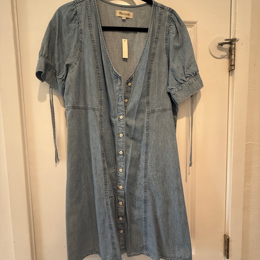 Madewell Blue Denim Button-Down Dress